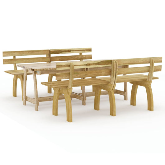 Set da Pranzo da Giardino 3 pz in Legno di Pino Impregnato cod mxl 41694