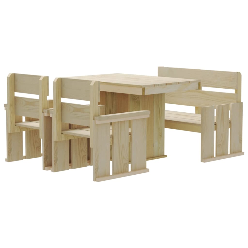 Set da Pranzo da Giardino 4 pz in Legno di Pino Impregnato 3096612