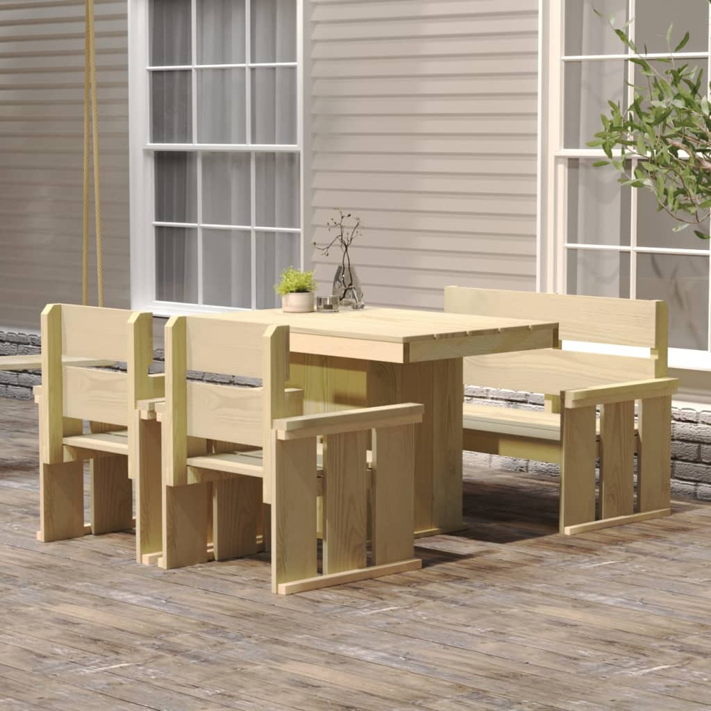 Set da Pranzo da Giardino 4 pz in Legno di Pino Impregnato 3096612