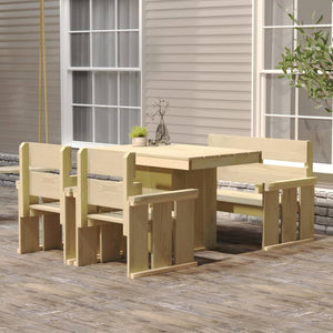 Set da Pranzo da Giardino 4 pz in Legno di Pino Impregnato 3096612