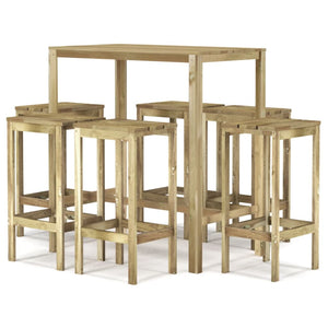 Set BistrÃ² da Giardino 7 pz in Legno di Pino Impregnato cod mxl 35985