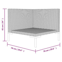 Divano da Giardino con Cuscini in Polyrattan Mezzo Tondo