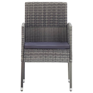 Sedie Giardino con Cuscini Grigio Scuro 2 pz Grigie Polyrattan 318705