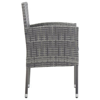 Sedie Giardino con Cuscini Grigio Scuro 2 pz Grigie Polyrattan 318705