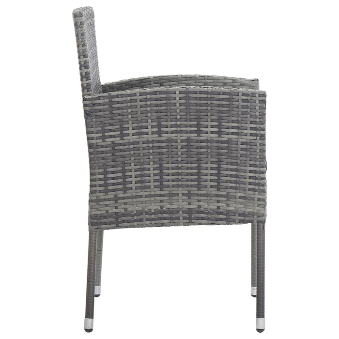 Sedie Giardino con Cuscini Grigio Scuro 2 pz Grigie Polyrattan 318705