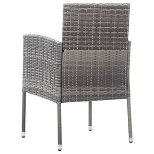 Sedie Giardino con Cuscini Grigio Scuro 2 pz Grigie Polyrattan 318705