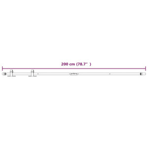 Kit Mini Anta Scorrevole in Acciaio al Carbonio Bianco 200 cm 151695