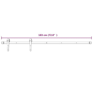 Kit Accessori per Porta Scorrevole 183 cm in Acciaio Bianco 151709