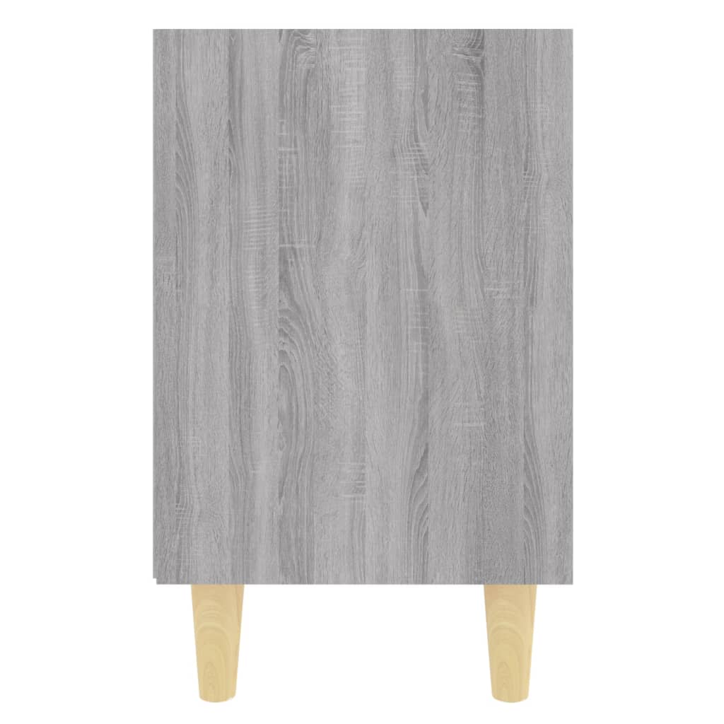 Comodini Gambe in Legno Massello 2 pz Grigio Sonoma 40x30x50 cm cod mxl 31282
