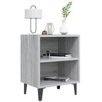 Comodino con Gambe in Metallo Grigio Sonoma 40x30x50 cm 813106