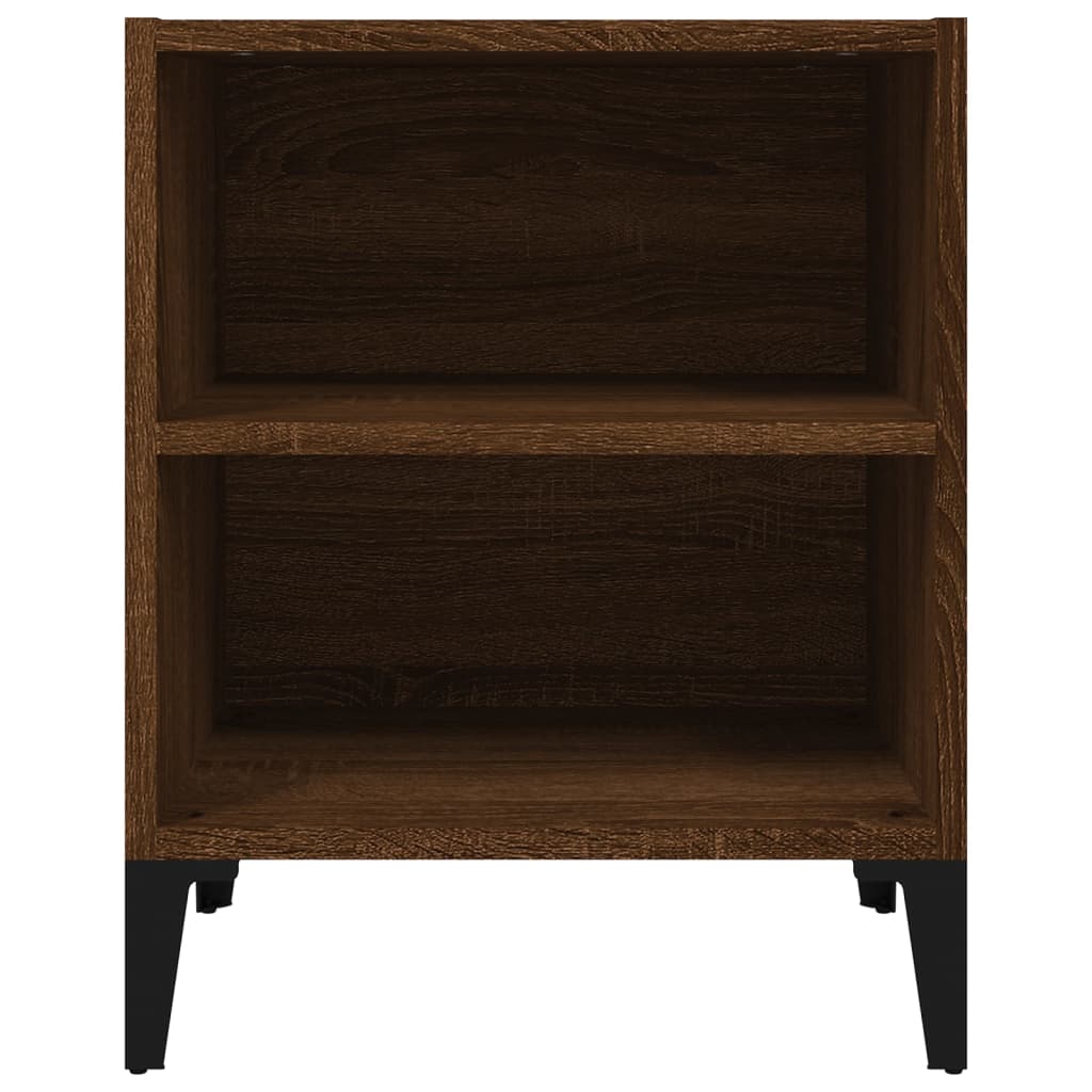 Comodino con Gambe in Metallo Rovere Marrone 40x30x50 cm cod mxl 30439