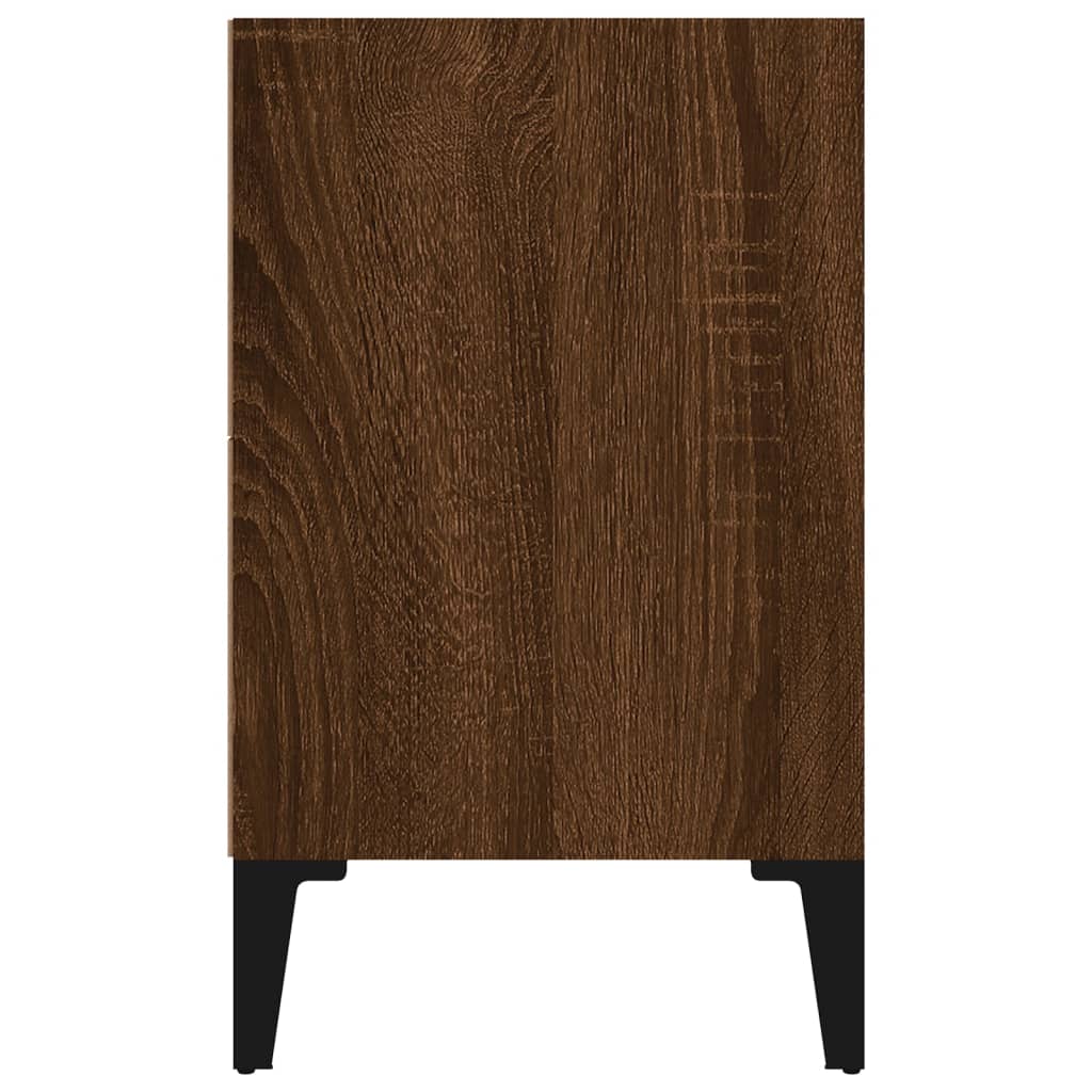 Comodino con Gambe in Metallo Rovere Marrone 40x30x50 cm cod mxl 30439