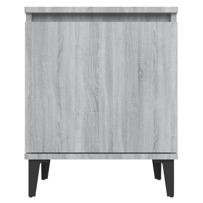 Comodino con Gambe in Metallo-Tavolino da notte Grigio Sonoma 40x30x50 cm 633412