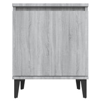 Comodino con Gambe in Metallo Grigio Sonoma 40x30x50 cm 813118