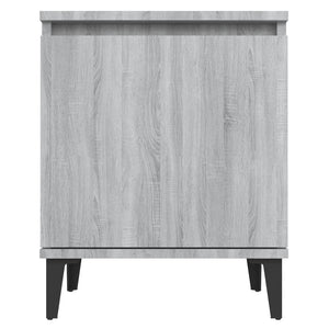 Comodino con Gambe in Metallo Grigio Sonoma 40x30x50 cm 813118