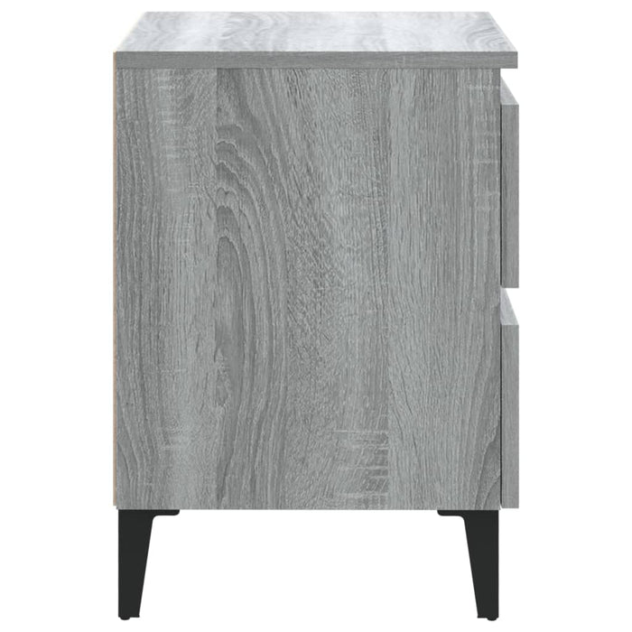 Comodino con Gambe in Metallo Grigio Sonoma 40x35x50 cm cod mxl 31309