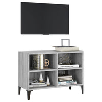 Mobile TV con Gambe-Credenza TV-Console TV in Metallo Grigio Sonoma 69,5x30x50 cm