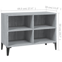 Mobile TV con Gambe-Credenza TV-Console TV in Metallo Grigio Sonoma 69,5x30x50 cm