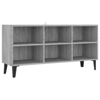 Mobile TV con Gambe-Credenza TV-Console TV in Metallo Grigio Sonoma 103,5x30x50 cm