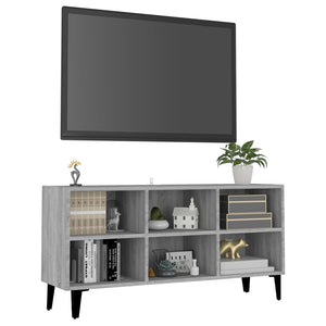 Mobile TV con Gambe-Credenza TV-Console TV in Metallo Grigio Sonoma 103,5x30x50 cm