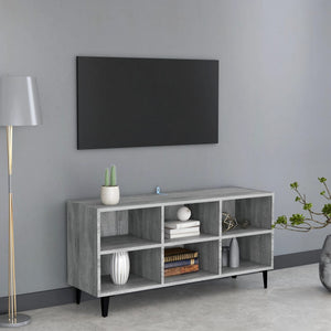 Mobile TV con Gambe-Credenza TV-Console TV in Metallo Grigio Sonoma 103,5x30x50 cm