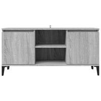 Mobile TV con Gambe-Credenza TV-Console TV in Metallo Grigio Sonoma 103,5x35x50 cm