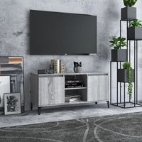 Mobile TV con Gambe-Credenza TV-Console TV in Metallo Grigio Sonoma 103,5x35x50 cm