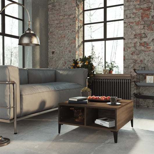 Tavolino da Salotto-Tavolino da soggiorno-Tavolo Rovere Marrone 60x60x30 cm in Truciolato 532224