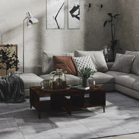 Tavolino da Salotto-Tavolino da soggiorno-Tavolo Rovere Fumo 103,5x60x35cm in Truciolato