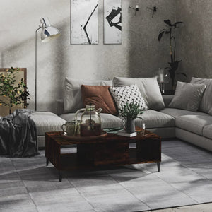 Tavolino da Salotto-Tavolino da soggiorno-Tavolo Rovere Fumo 103,5x60x35cm in Truciolato