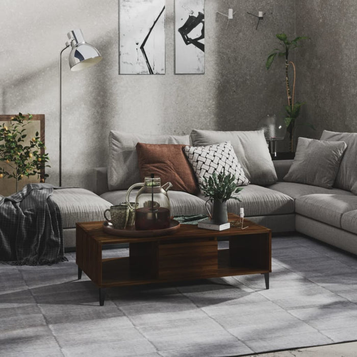 Tavolino da Salotto Rovere Marrone 103,5x60x35cm in Truciolato cod mxl 17033