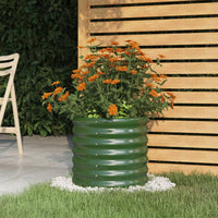 Vaso da Giardino Acciaio Zincato 40x40x36 cm Verde 318843