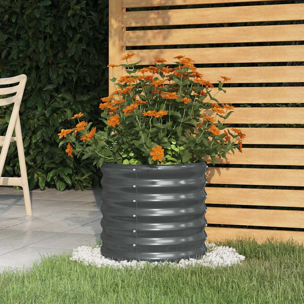 Vaso Giardino Acciaio Zincato 40x40x36cm Antracite 318846