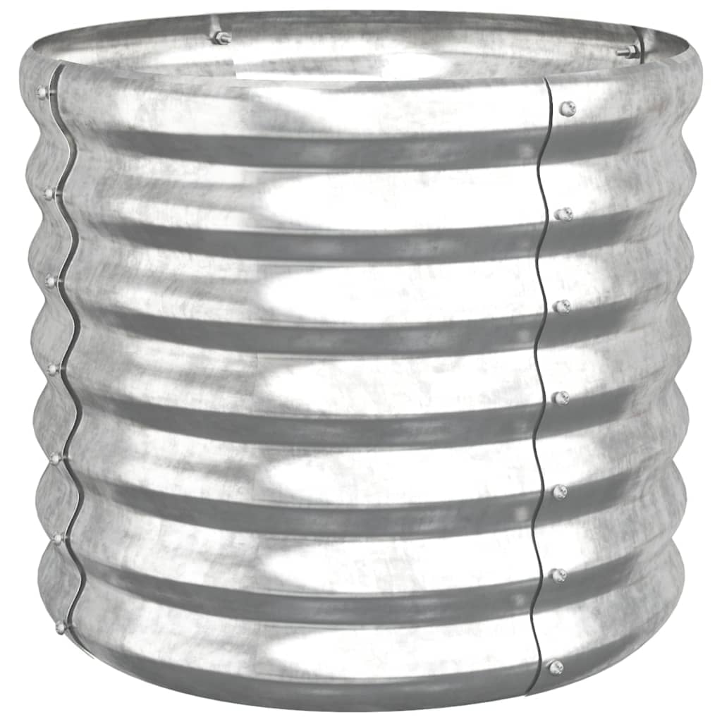 Vaso Giardino Acciaio Zincato-Fioriera da Esterno-Contenitore per Piante 40x40x36 cm Argento