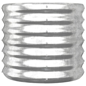 Vaso Giardino Acciaio Zincato-Fioriera da Esterno-Contenitore per Piante 40x40x36 cm Argento