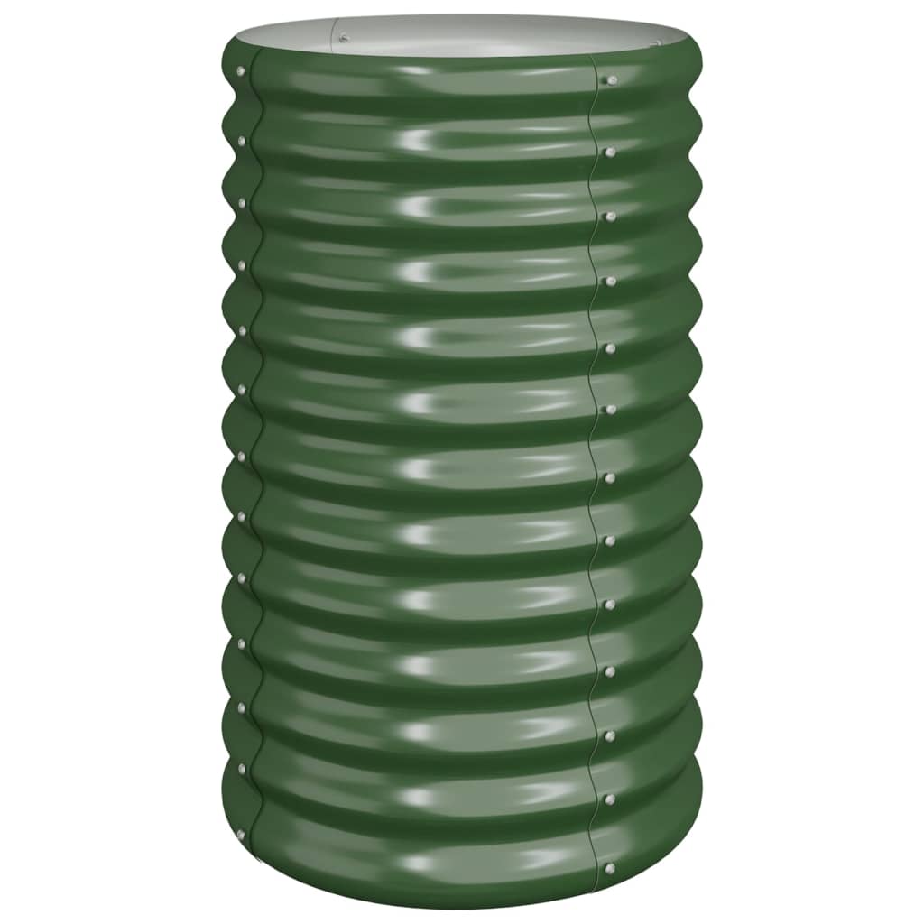 Vaso da Giardino Acciaio Zincato 40x40x68 cm Verde 318848