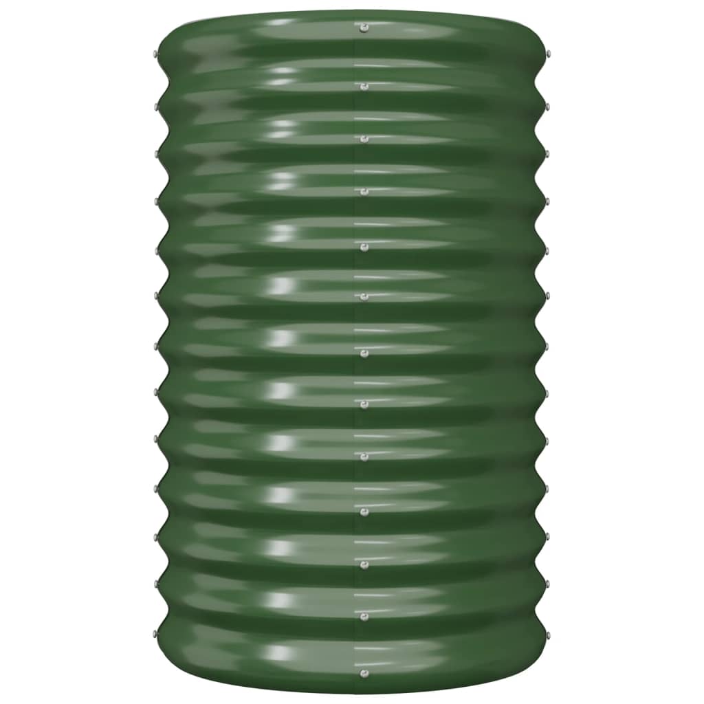 Vaso da Giardino Acciaio Zincato 40x40x68 cm Verde 318848