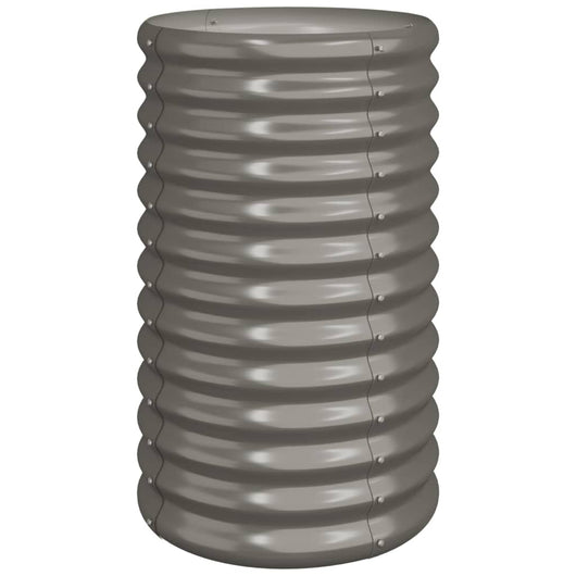 Vaso da giardino Acciaio zincato-Fioriera da Esterno-Contenitore per Piante 40x40x68cm Grigio
