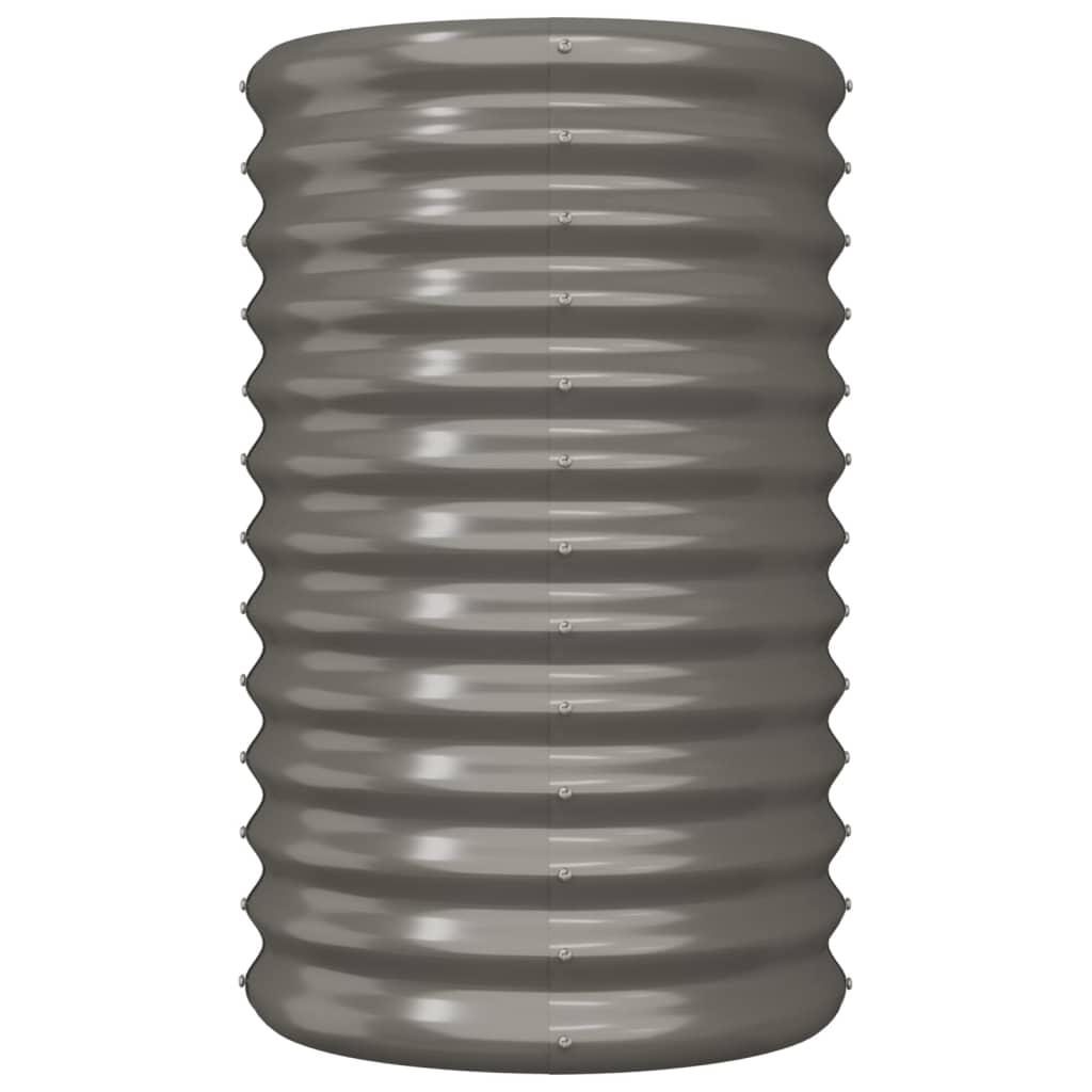 Vaso da Giardino Acciaio Zincato 40x40x68cm Grigio 318849