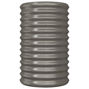 Vaso da Giardino Acciaio Zincato 40x40x68cm Grigio 318849