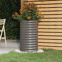 Vaso da Giardino Acciaio Zincato 40x40x68cm Grigio 318849