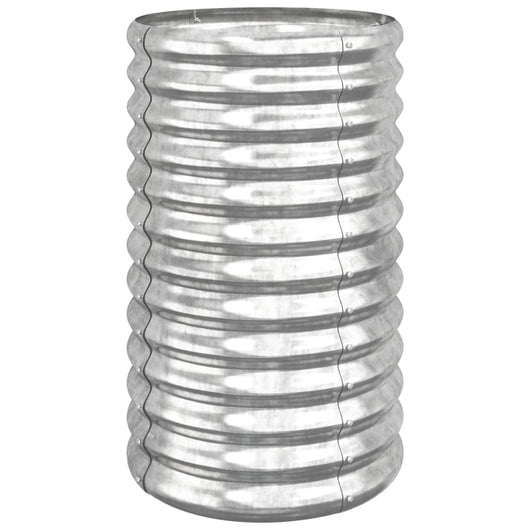Vaso Giardino Acciaio Zincato-Fioriera da Esterno-Contenitore per Piante 40x40x68 cm Argento