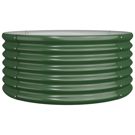 Vaso da Giardino Acciaio Zincato 80x80x36 cm Verde 318853