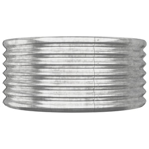 Fioriera rialzata per aiuole fioriere per terrazza giardino giardino acciaio verniciato a polvere 80 x 80 x 36 cm Argento Argento 02_0038578