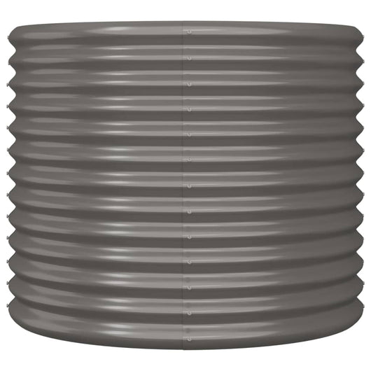 Vassoio per fioriera aiuola rialzata piante fiori terrazza giardino giardino acciaio verniciato a polvere 80 x 80 x 68 cm grigio 02_0038579