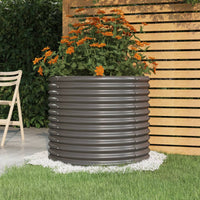 Vaso da giardino Acciaio zincato-Fioriera da Esterno-Contenitore per Piante 80x80x68cm Grigio