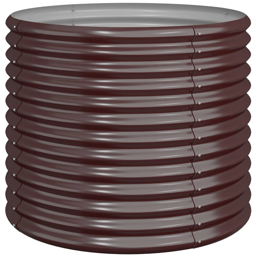 Vaso Giardino Acciaio Zincato-Fioriera da Esterno-Contenitore per Piante 80x80x68 cm Marrone