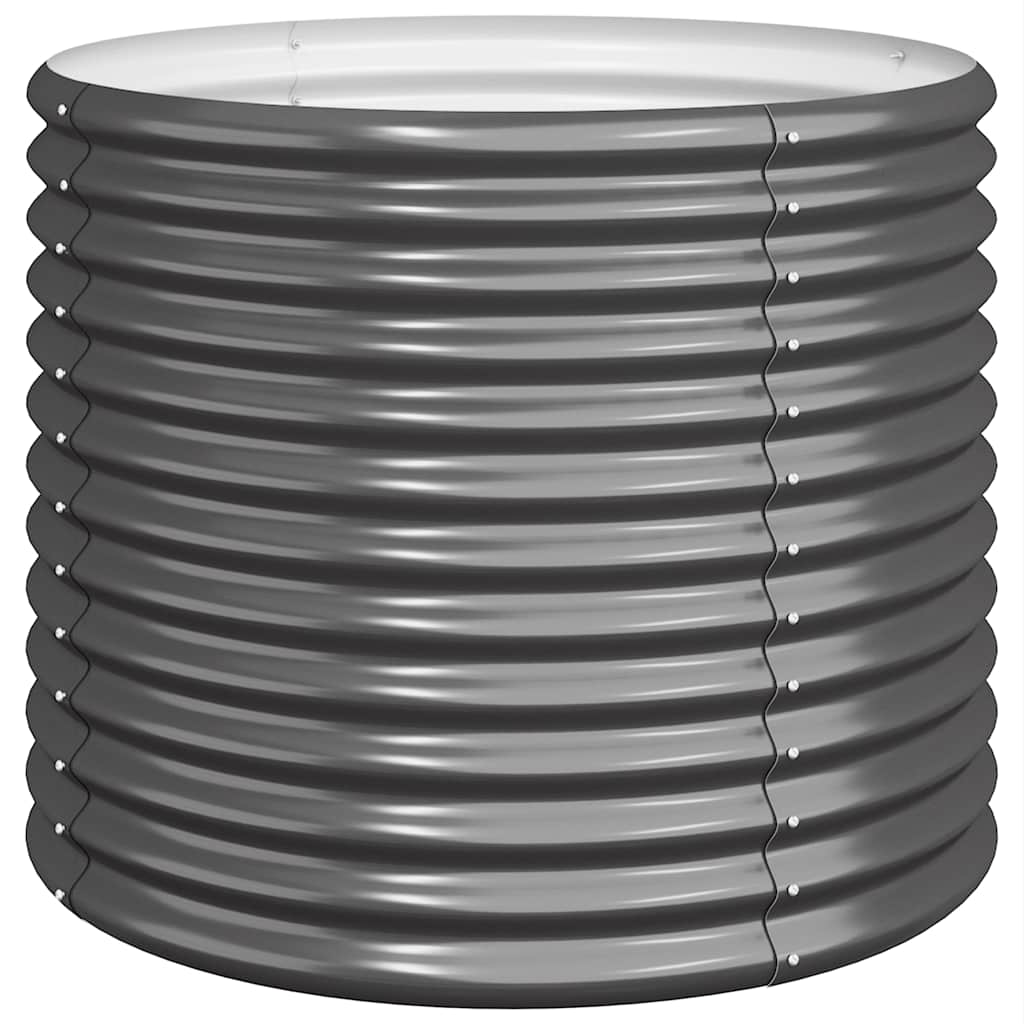 Vaso Giardino Acciaio Verniciato Polvere 80x80x68 cm Antracite