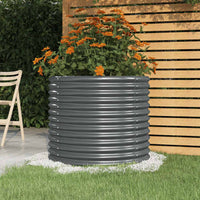 Vaso Giardino Acciaio Verniciato Polvere 80x80x68 cm Antracite
