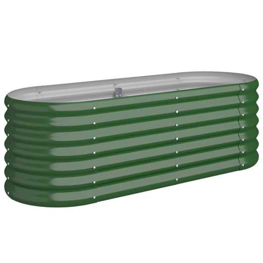 Vaso per fioriera aiuola rialzata piante fiori terrazza giardino giardino acciaio verniciato a polvere 114 x 40 x 36 cm verde 02_0039571